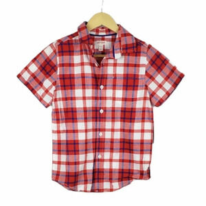 Cat & Jack Red Plaid Button Down M